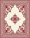 Rich Burgundy Scrollwork Central Star Rug