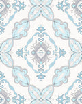 Pale Blue Floral Medallion Harmony Rug