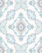 Pale Blue Floral Medallion Harmony Rug