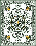 Emerald and Gold Central Medallion Rug