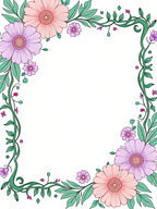 Whimsical Pastel Floral Vine Border Rug