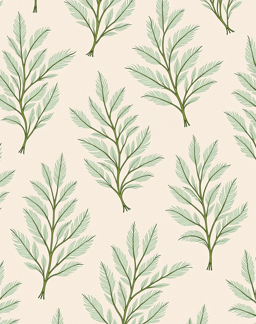 Pale Green Branch Repeat Rug