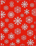 Winter White Snowflakes on Red Background Rug