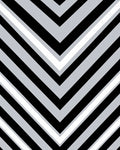 Modern Geometric Black Gray Chevron Rug