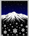 Vintage Snow Mountain Starry Night Rug