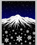 Vintage Snow Mountain Starry Night Rug