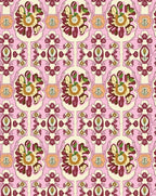 Vintage Pink Floral Almond Rug