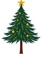 Emerald Pine Ornaments Star Top Rug