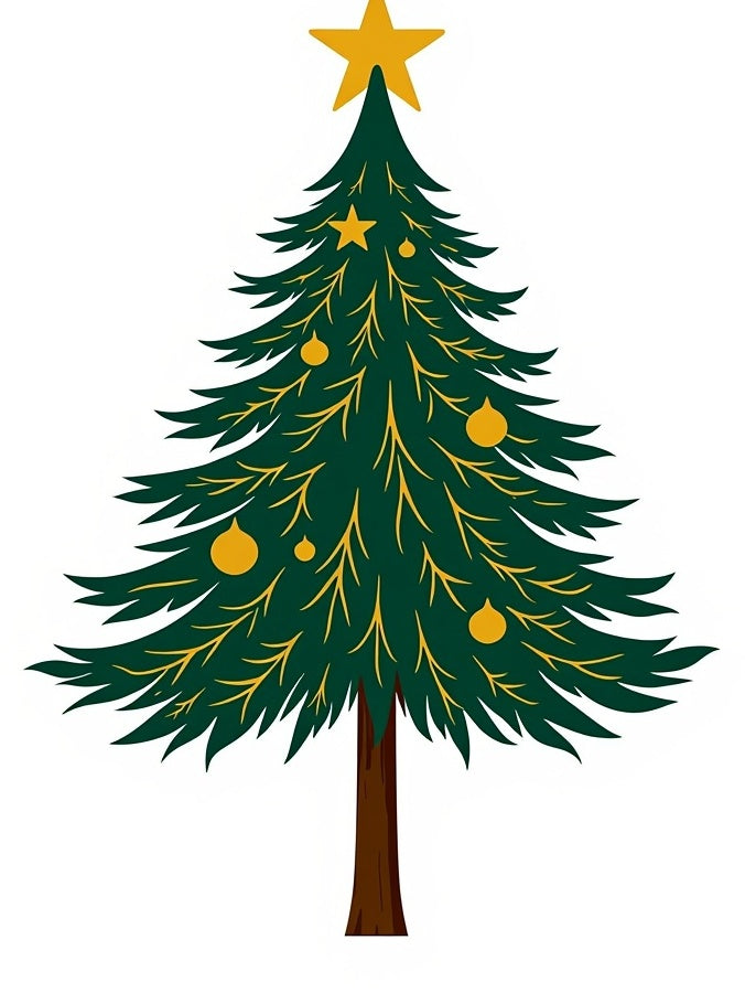 Emerald Pine Ornaments Star Top Rug