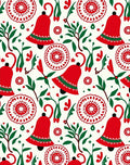 Red Bell Floral Folk Art Rug