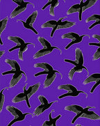 Abstract Purple Silhouette Bird Flock Rug