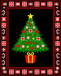 Holiday Christmas Tree Gift Border Rug