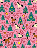 Pink Horses and Trees with Stars Rug
