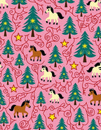 Pink Horses and Trees with Stars Rug