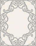 Elegant Black Swirl Scroll Border Rug