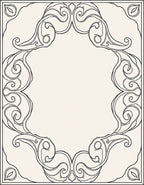 Elegant Black Swirl Scroll Border Rug