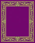 Regal Gold Orchid Border on Purple Rug