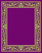 Regal Gold Orchid Border on Purple Rug