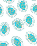Aqua Golden Sunburst Medallion Rug
