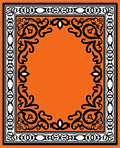 Vibrant Orange Filigree Border Rug