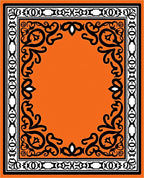 Vibrant Orange Filigree Border Rug