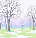 Winter Snowfall Forest Path Rug