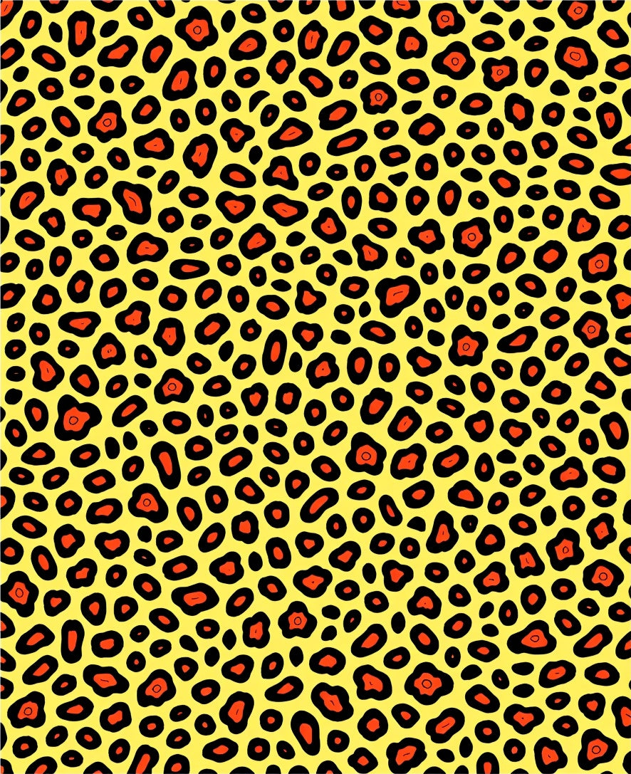 Vibrant Yellow Orange Leopard Spots Rug