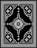 Black Ivory Floral Medallion Centerpiece Rug