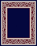 Crimson Cream Scrollwork Border Rug