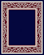 Crimson Cream Scrollwork Border Rug