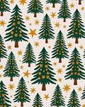 Green Evergreen Starry Night Trees Rug