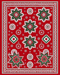 Bold Red Floral Starburst Rug