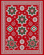 Bold Red Floral Starburst Rug