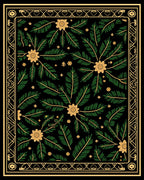 Art Nouveau Emerald Floral Foliage Rug