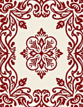Crimson Ivory Floral Medallion Border Rug