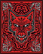 Crimson Red Fierce Beast Swirl Rug