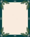 Emerald Green Pine Branch Border Rug