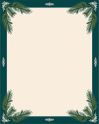 Emerald Green Pine Branch Border Rug