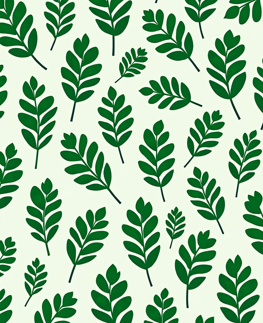 Emerald Green Leafy Scatter Rug