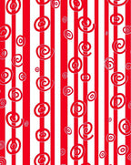 Red White Swirl Stripes Rug