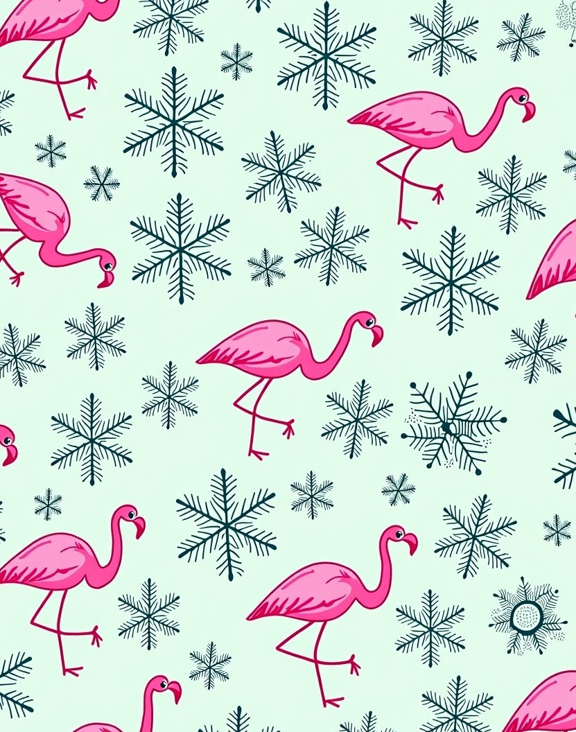 Pink Flamingo Snowflake Infatuation Rug
