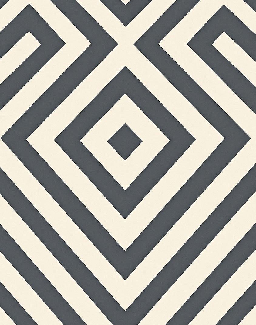 Charcoal Diamond Geo Illusion Rug