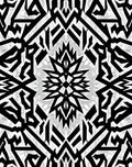 Bold Black Abstract Geometric Symmetry Rug