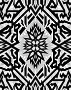 Bold Black Abstract Geometric Symmetry Rug