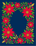 Red Floral Wreath Navy Rug