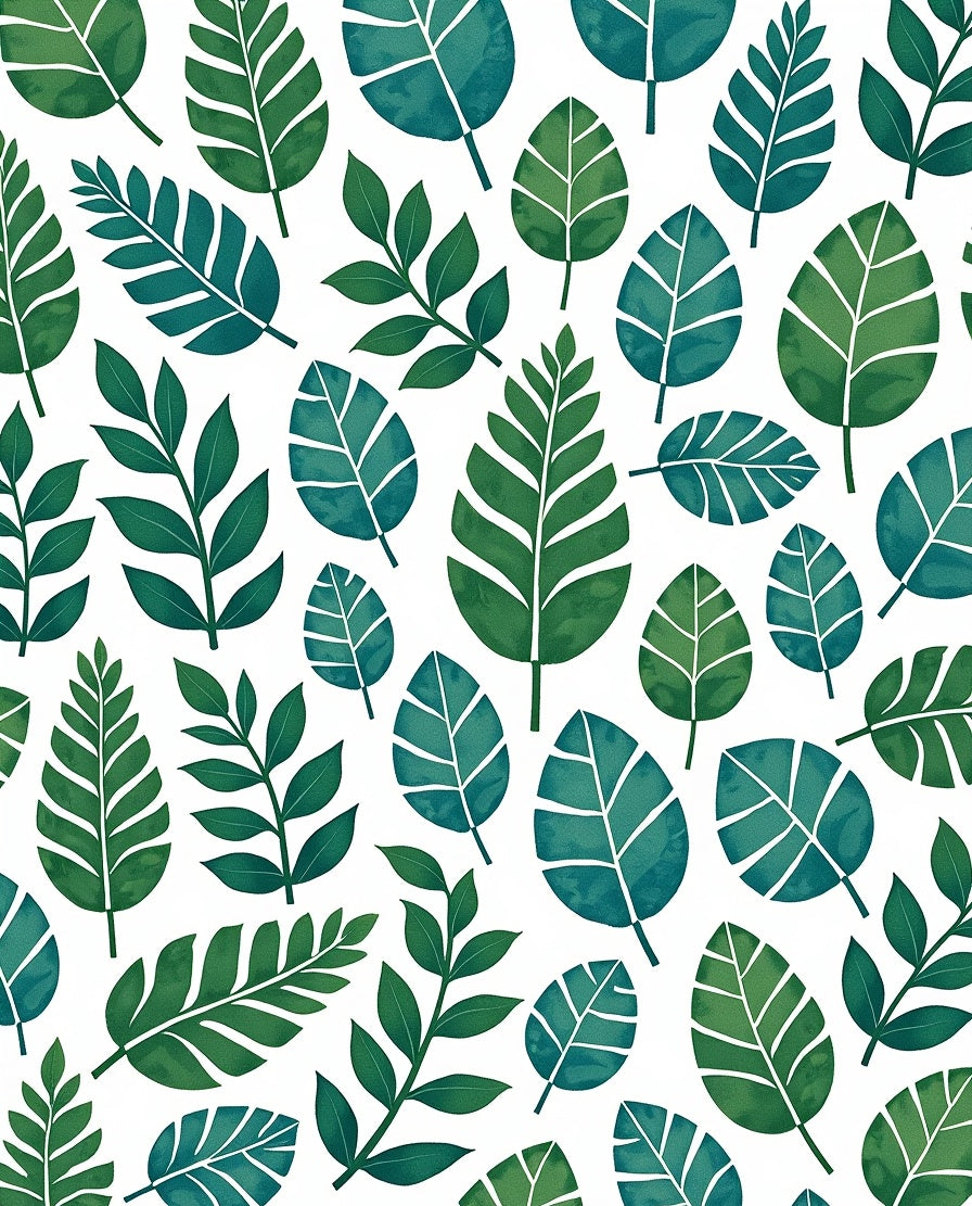 Emerald Green Leafy Cluster Botanical Rug