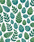 Emerald Green Leafy Cluster Botanical Rug