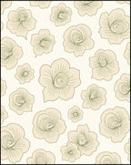Pale Yellow Swirling Floral Bloom Rug