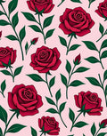 Crimson Rose Garden Floral Rug