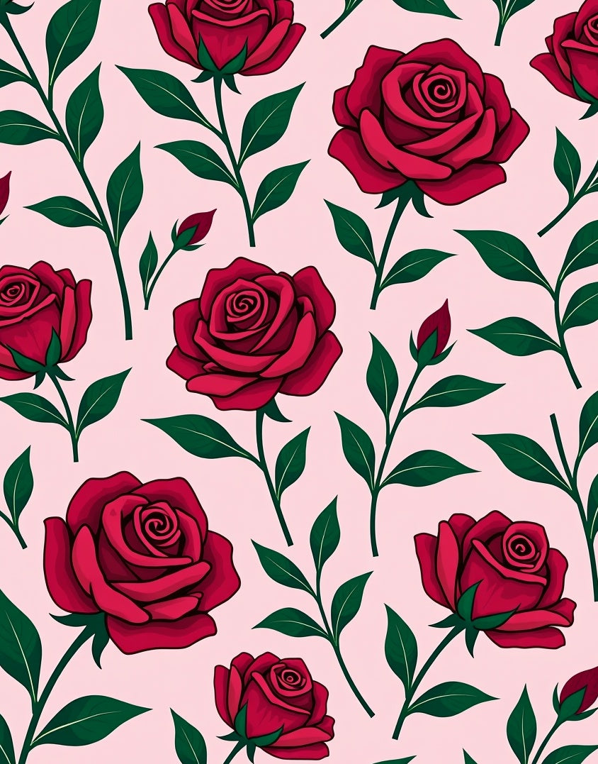 Crimson Rose Garden Floral Rug